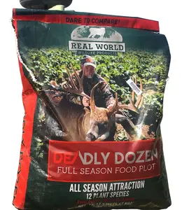 Real World's Deadly Dozen Full Season Food Plot - 12.5 lb Bag of Open Pollinated Organic Vegetable Seeds for Deer Attracting Planting
