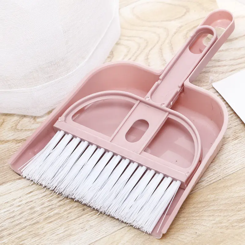 Pink Mini Broom and Dustpan Set - 1pc Space-Saving Household Cleaning Kit, Desktop Gadget for Keyboard Cleanup, Car Interior Crumbs