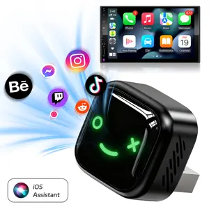 Wireless CarPlay Android Auto Adapter 2026 with Bluetooth 5.0 & WiFi, Supports Siri & Google Assistant Voice Control, Mini Design with Heat Dissipation Frame, Plug and Play for Factory Wired CarPlay Cars, Wireless CarPlay Dongle