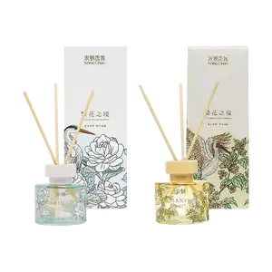 SONG CHAO 2-Pack "Floral Realm" Reed Diffuser Set - Gardenia Bloom & Osmanthus Rain Fragrance