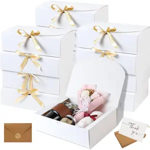15 count  Boxes with , 10.6x7.8x3.1 Inch  Boxes, Groomsmen Proposal Box, Luxury  Box with Ribbon for Bridesmaid Box,  Paper Boxes for Wedding, Packaging, Present, Birthday, Christmas, Party,Contains 15sets Envelopes and Thank You Cards