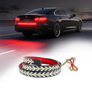 Fishbone Shaped 60-Inch LED Tailgate Light Bar, Strobe LED Light for Truck Pickup SUV RV Vehicles with Brake, Running Lights and Sequential Turn Signal Tailgate Strip