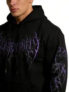 Men's American Style Hooded Sweatshirt, Letter Print & Drawstring Design, Casual Fashion Fit, Perfect for Daily Wear, Long Sleeve, Graphic Sweatshirts