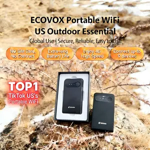 3 Pack ECOVOX 2026 4G LTE Mobile Hotspot for Group Camping,Team Trips,Family Travel | No SIM No Contract | 9 Connected Devices | Free 1GB Data | Travel Portable Internet Smart Wifi Wireless Usb