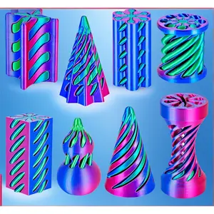 3D printed spiral pyramid impossible cone fidget 8 pack passthrough gadget sensory stress relief desk toy for kids adults optical illusion gift for ADHD anxiety