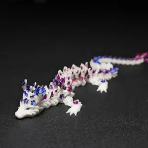 3D Printed Cherry Blossom Dragon Collectible Ornament, Unique Gift for Collecting Fans, Suitable for Easter, Halloween, Christmas Decoration