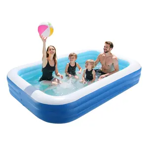 VEVOR Inflatable Pool, 118 x 67 x 20 inch Large Inflatable Swimming Pool, Family Large Swimming Pools with Repair Patches, Blow Up Pools for Kids, Adults, Family, Indoor Outdoor, Summer Water Party