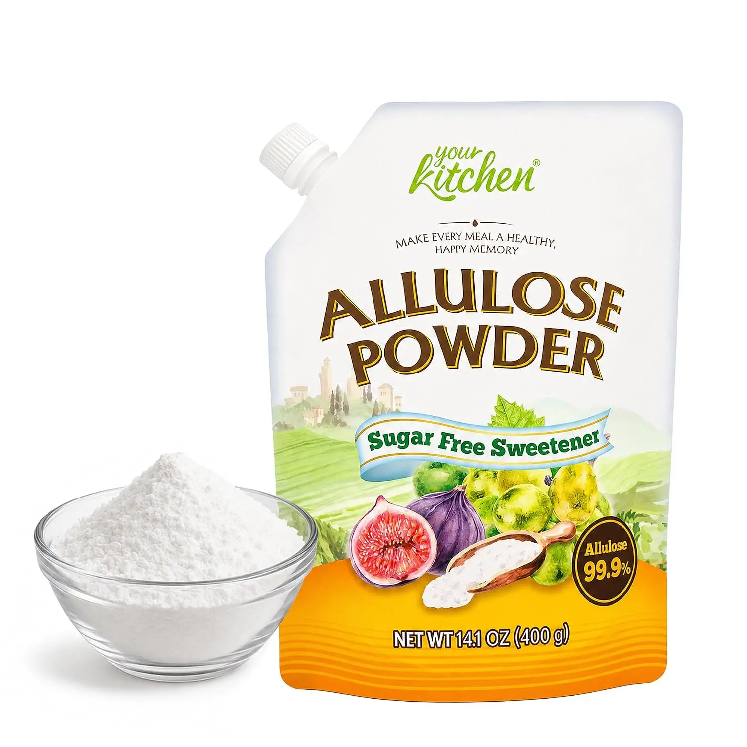 Keto Allulose Powdered Sugar, 99.9% Pure Allulose Sweetener, 14.1 oz, 400g