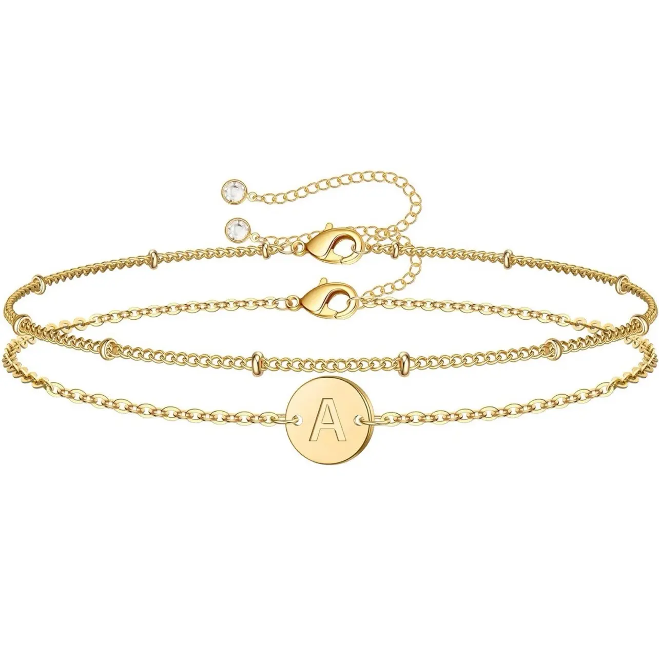 Female Initial bracelet by MONOZO in 14K gold