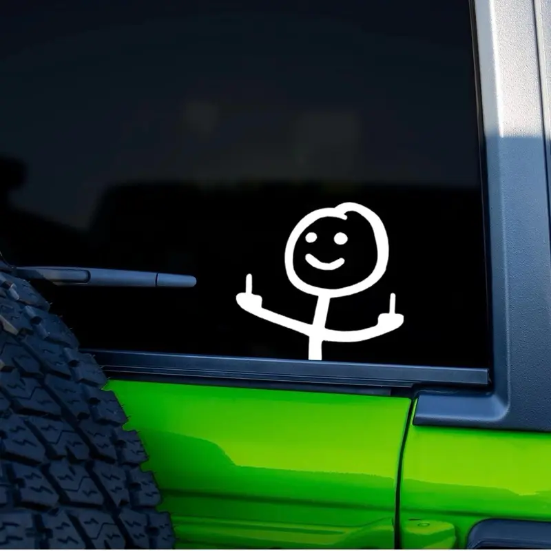 F You Funny Meme Decal Large Vinyl Sticker for Cars Trucks Windows Middle Finger Unique Design