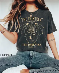 Comfort Colors® SJM The Thirteen From Now Until Darkness Tshirt, Throne Of Glass T-Shirt, Bookish Gifts, Summer Casual Crew Neck Short Sleeve, 100% Cotton, Loose Fit, Machine Washable - Fabric, Top