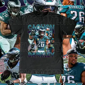 Vintage Saquon Barkley Shirt - Adult & Kids Sizes Custom Vintage Design Retro Bootleg Style High Quality Eagles Tee Football Fans Graphic Tees Funny Graphic Tees