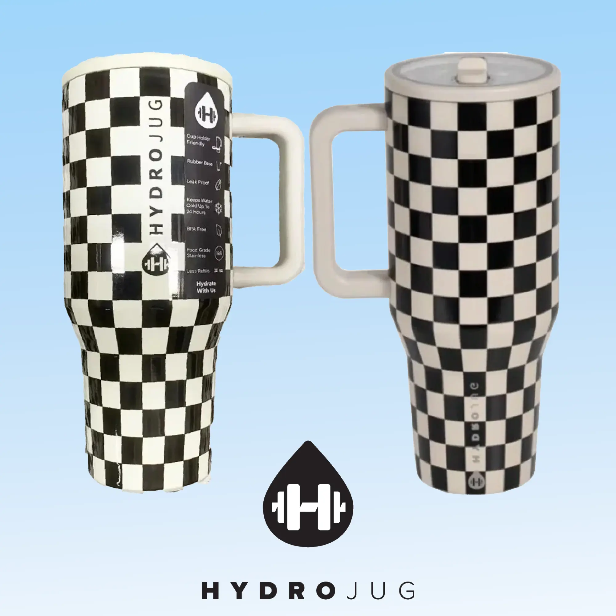 HydroJug Traveler | Large Travel Cup with Handle & Leak-Proof Lid