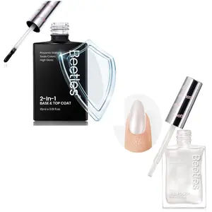 Beetles Fast Drying Nail Polish, no uv lamp needed Natural Nude Jelly Nail Ridge Filler Nail Concealer Nail Strengthener and Growth Treatment for Thin and Damaged Nails Easter'sGift