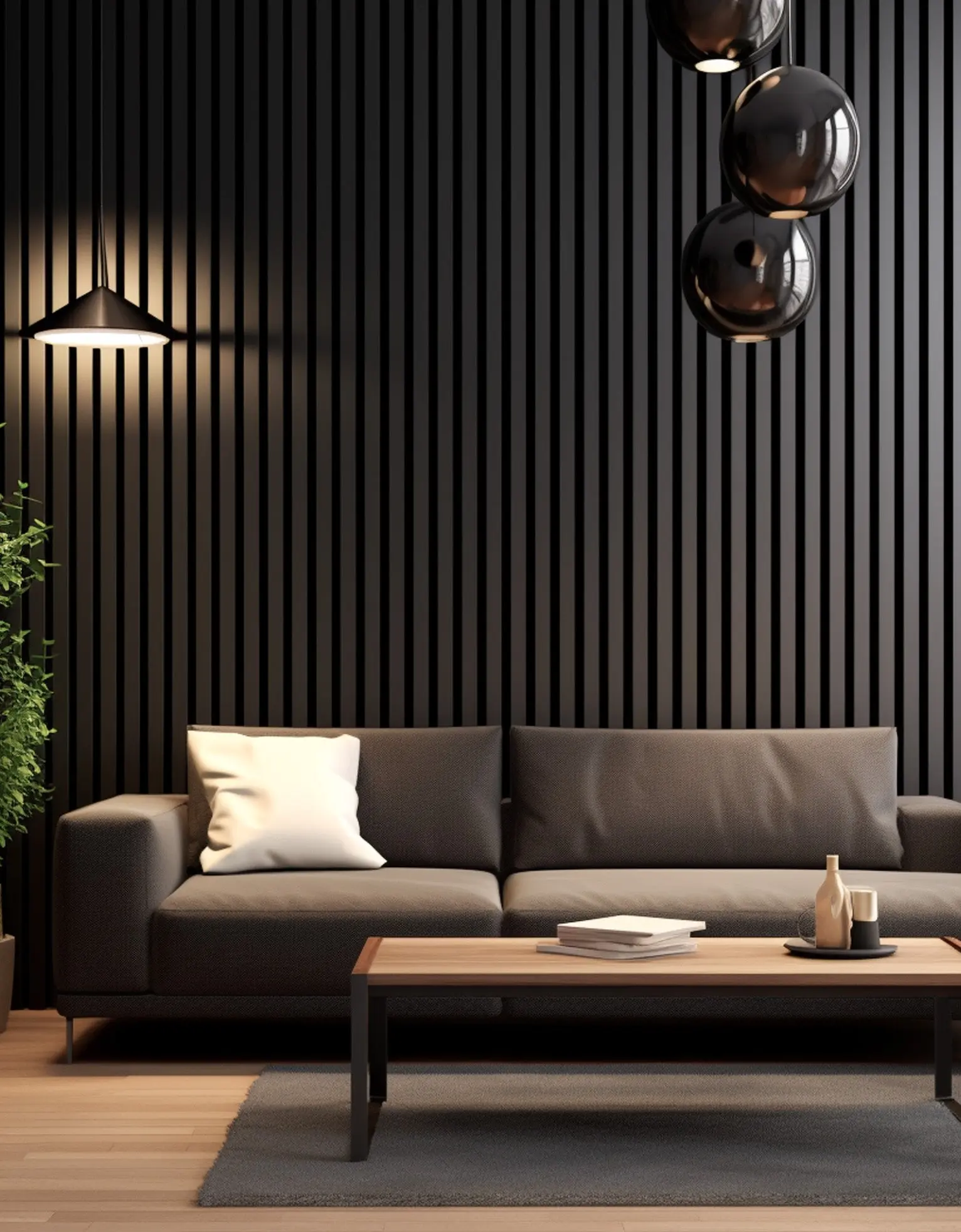 Bombay Black  Acoustic Slat Wall Panels