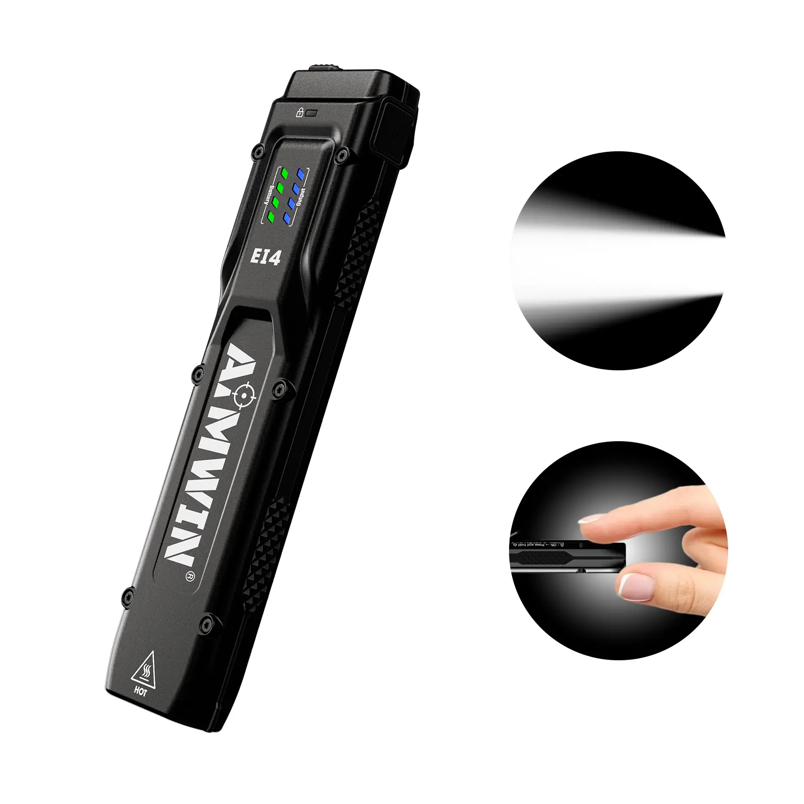AIMWIN EI4 3000 Lumen Super Bright  Ultra EDC Flat Tactical Flashlight, USB-C Rechargeable with Pocket Clip for Working, Emergency, Camping, fishing, Everyday Carry, Alternative to Nitecore and Olight, Father's Day Gift for Dad, boy friend gift