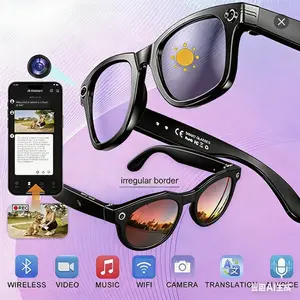 2.0 HD 8MP AI Smart Glasses with camera, AI translation, video recording and photo taking, Bluetooth connectivity, ideal for office and outdoor use.