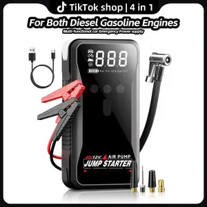 Jump Starter with Air Compressor, 2000A/150PSI Car Battery Jump Starter, 12V Jumper Box Portable with Tire Inflator for Truck, Vehicle，with LED Light for Emergency Roadside Assistance, Outdoor Camping, Travel and Adventures