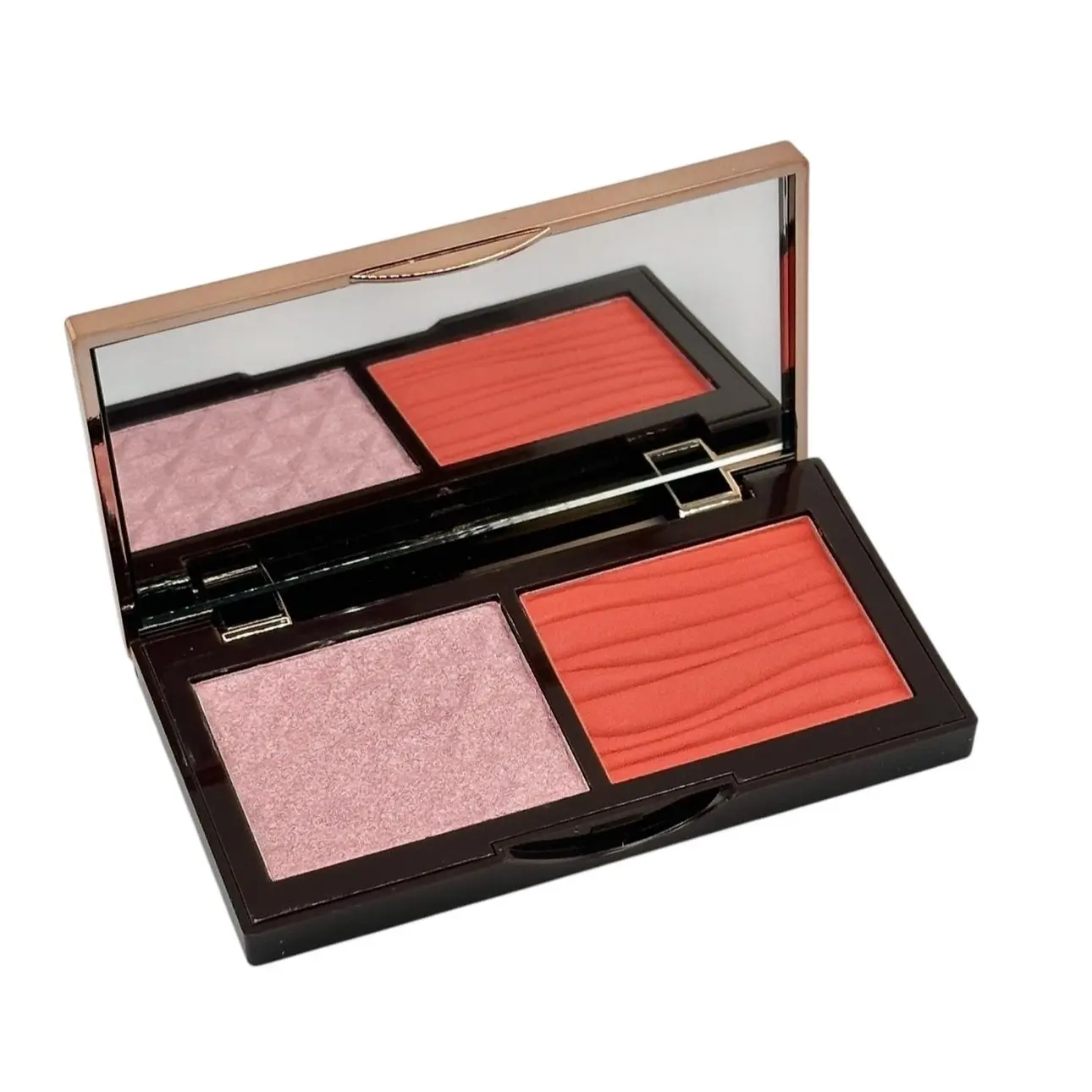 Blush Highlighter Duo Palette, 75g Cruelty-Free Alcohol-Free Lightweight Blendable Face Makeup with CI 77491 to Add Color and Radiance, Contains Neither Harmful Additives, Suitable for Any Skin Type & Adults