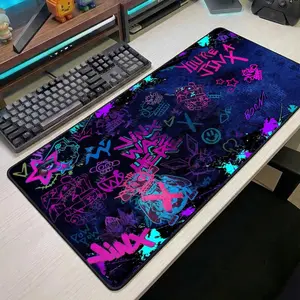 Jinx Arcane Mouse Pad, Large Desk Mat Neon Graffiti Jinx Mousepad Gaming Desk Mat, Arcane Desk Mat Gift for Gamers