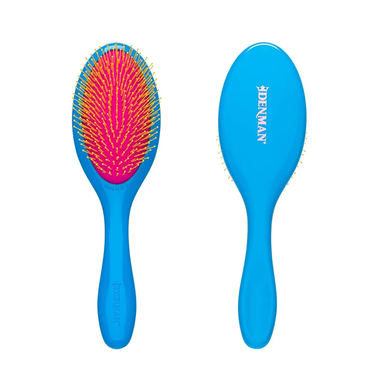 Tammia Tangle Tamer D93M Anti Tangle Brush with Gentle Nylon Bristles for Smoothing Fine to Medium Hair, 8.5 inch Hair Grooming Brush for Men & Women, Blue, Bristle Hair Brush, Detangler Hairbrush