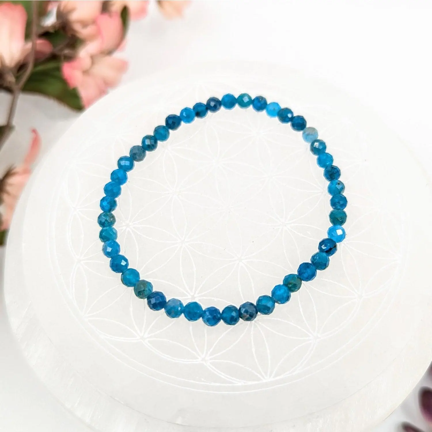 Apatite Faceted Bead Bracelet