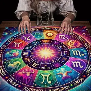 1 piece 2D flat Tarot card tablecloth (only the tablecloth), exquisite pattern divination tablecloth, suitable for meditation, social games, home decoration and outdoor festival activities, Picnic Table Cover