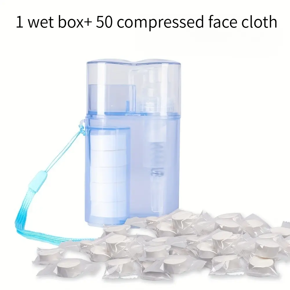 Towel Dispenser with 5 Compressed Towels, Disposable Face Towels, Portable Coin Paper Napkins, Camping Wet Wipes, Toilet Paper Sheets, Travel Tissues, Home Beauty Outdoor Hiking Use