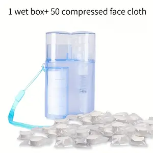 Towel Dispenser with 5 Compressed Towels, Disposable Face Towels, Portable Coin Paper Napkins, Camping Wet Wipes, Toilet Paper Sheets, Home Beauty Outdoor Hiking Use