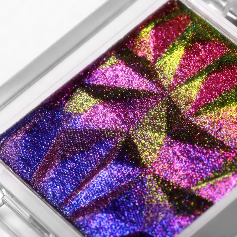 DE'LANCI Multichrome Eyeshadow - Limited Edition, Bling Effect, Long-Lasting, Multiple Shades, Radiant Lightshift, Color-Shifting Gradient Trichrome Prismatic Pigment, Chroma-Reactive, Dimensional, Brightening Sparkly Cosmetic