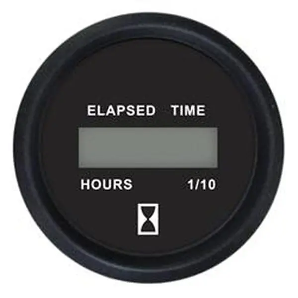 Faria Beede Instruments 12835 High Quality 2-in Digital Hourmeter Gauge, 2 Inches, 12-32V, Durable, Reliable, Euro Black, 0.25 lbs, for Hour Metering & Elapsed Time Tracking