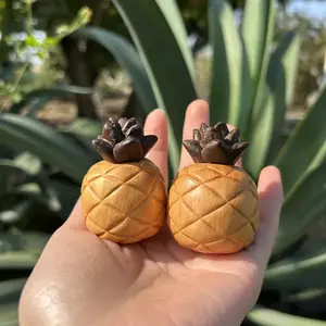 Solid Wood Carving Pineapple Pineapple Fruit Ornament Creative Home Decoration