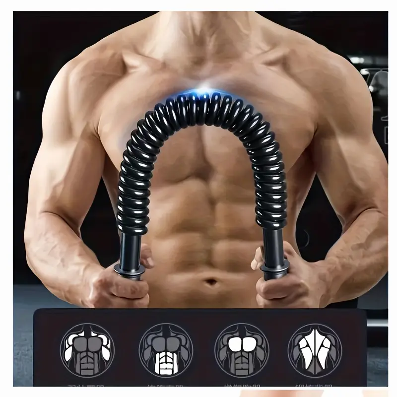 Arm Strength Training Bar, 66lbs Arm Exerciser, Dual-Head Fitness Equipment for Muscle Building