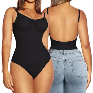 Women's Tummy Control Bodysuit – Low Back Sculpting Shapewear | Thong Body Shaper, Compression Underwear, Spaghetti Strap, Colombian-Inspired & Viral