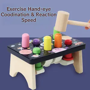 Wooden Banging Toy Set for Kids 3-5 Years Old, Develops Fine Motor Skills & Hand-Eye Coordination, Unisex Gift for Christmas, Halloween, Birthday, Learning Materials