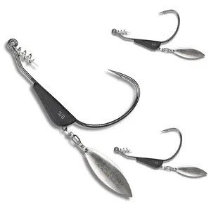 USA BASS TACKLE Tungsten Flash Swimmer - Weighted Swimbait Hooks Bass Fishing Hook Underspin Weedless Swim Bait Design Freshwater Largemouth Smallmouth Spotted Bass