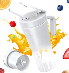 16Oz BPA-Free Food Blender, Portable, Auto Shut Off, White