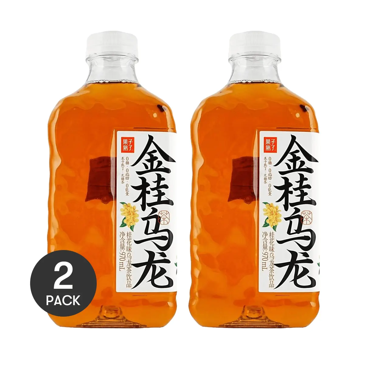 GZSL 2-Pack Golden Osmanthus Oolong Tea, 970ml/Bag - 0 Sugar, 0 Fat, 0 Calorie Healthy Beverage