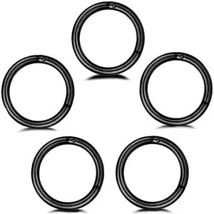 5 count Stainless Steel 16G 18G Sleeper Hoop Earrings for Women Men Septum Hinged Clicker Nose Lip Ring Helix Daith Cartilage Tragus Piercings  Small Huggie Hoops   Ears