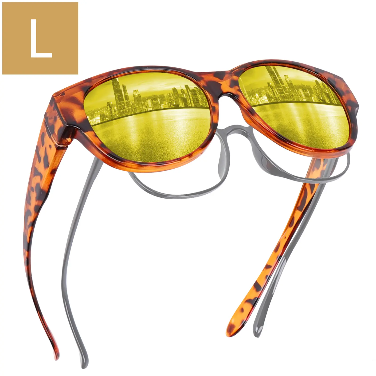 Brown Tortoise Frame Night Vision Lens