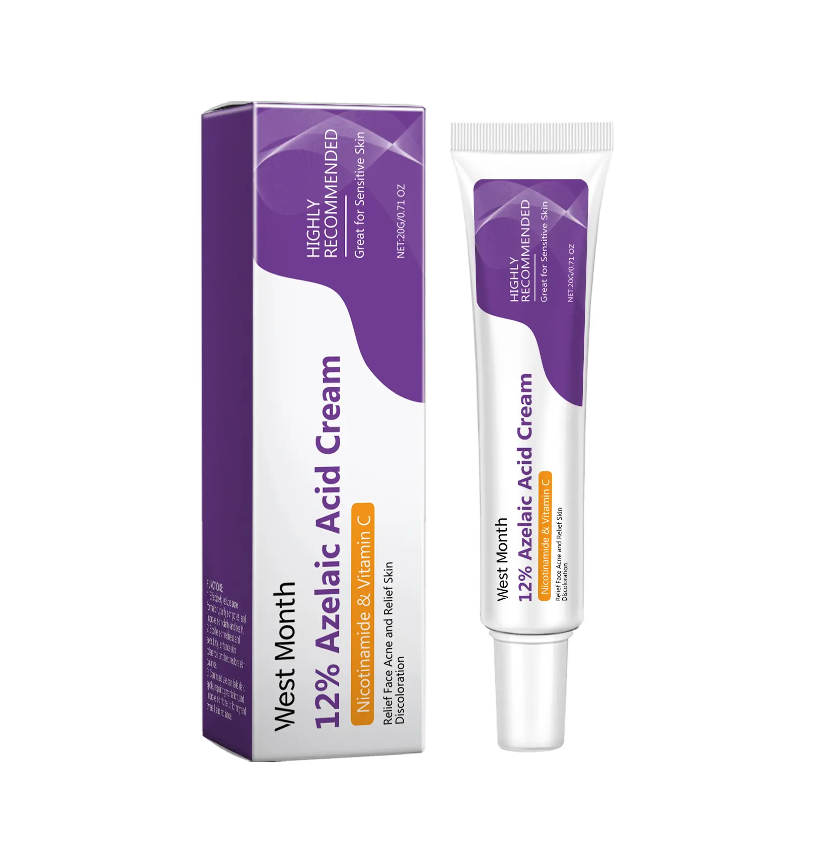 West Month Azelaic Acid Facial Cream Gentle Repair Facial Skin Purifying Cream