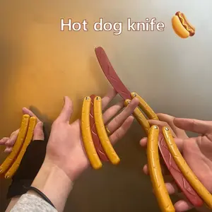 1pc Fun Waving Butterfly Hot Dog Toy Knife - Stress Relief Tool, Relax Gadget, Ideal for Halloween and Christmas Gifts, Multicolor Plastic,  Toy