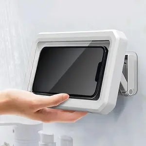 Punch-Free Mobile Phone Box Summer Anti-fog Phone Holder Adjustable Tablet Phone Holder Mount Cellphone Stand Room Decor for Bathroom Designed by A Woman Vs Man Bathroom Organizer