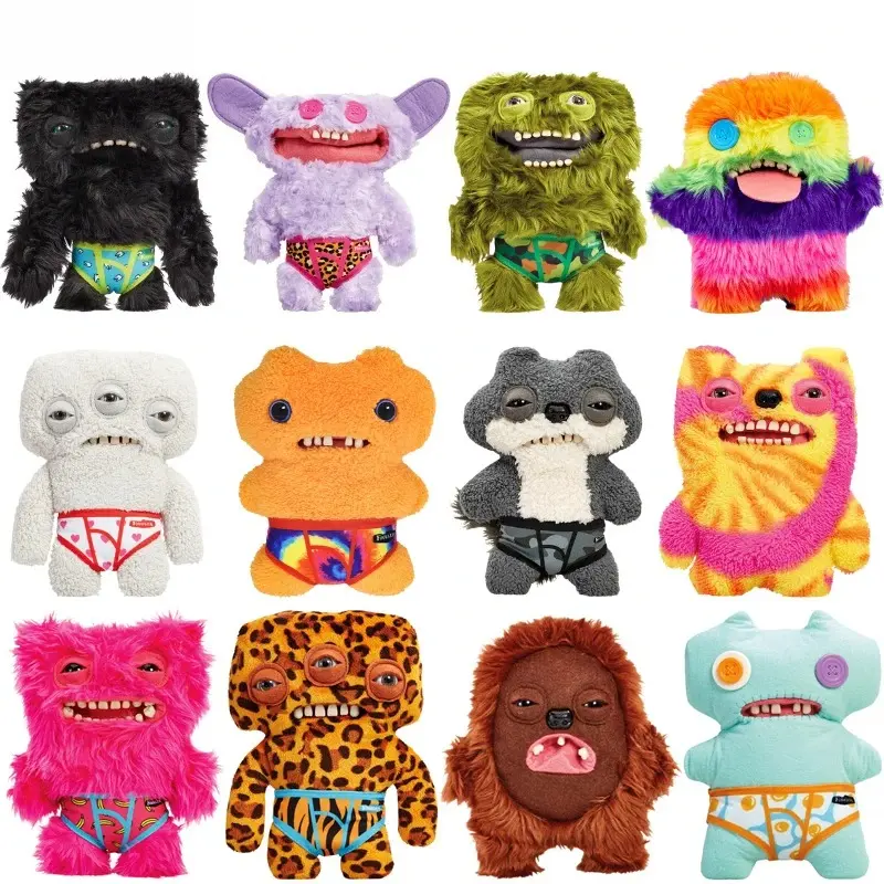 22cm Original Fuggler Plush Toys Funny Tooth Monster Annoyed Alien Crazy Rabbit Mcgoo Wide-Eyed Monster Peluche Dolls Gifts Kid Soft Stuffed Animal Moveable Stuffed Animal