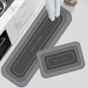 Non-slip Kitchen Mat, 2 Counts Rectangle Washable Floor Mat, Household Carpet for Home Kitchen Living Room Bedroom Decor
