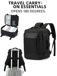 Ryanair Easyjet Travel Backpack Travel Airplane Hand Luggage Cabin Bag Airline Approved Backpack for Men and Women Backpack for Work and School Trekking, Classic Black, Classic