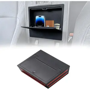 Center Console Hidden Storage Box Compatible with 2024 2025 Toyota Tacoma Accessories One-Touch Open and Close Hidden Compartment Center Consoles Box