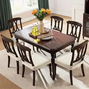 4/6pcs Dining Room Chair Seat Covers Set, Jacquard Stretch Slipcovers, Washable & Dustproof, Universal Fit for Chairs, Home Decor Accessories