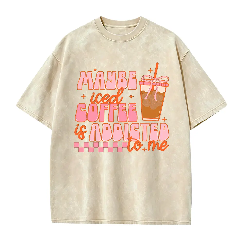 Iced Coffee Shirt, Maybe Coffee Addicted to Me, Coquette Summer Tshirt, Preppy Shirts