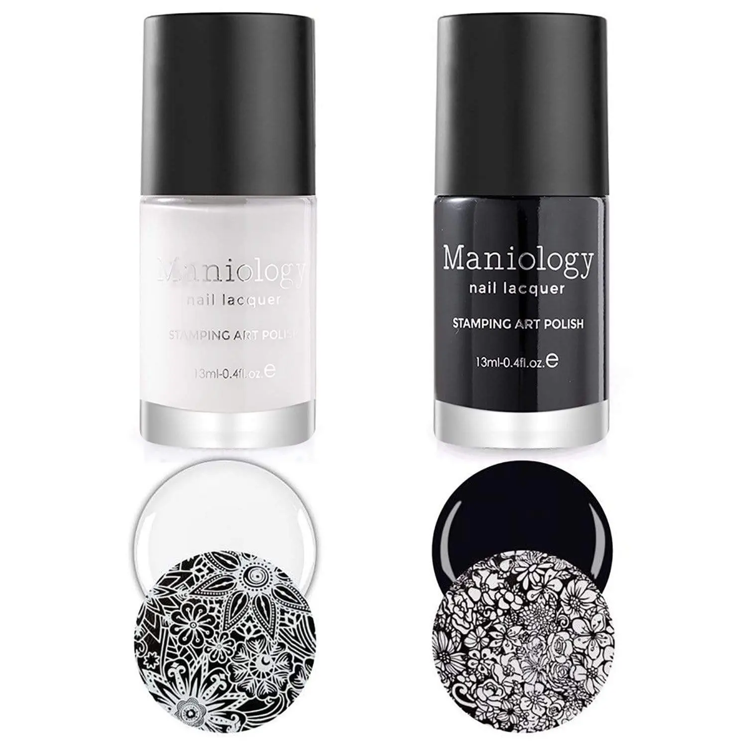 Black & White Duo - Bam! White + Straight Up Black 2pc Nail Stamping Polish Set